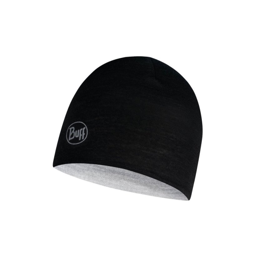 Detská čiapka BUFF LW Merino Wool Reversible Hat - Black - Grey