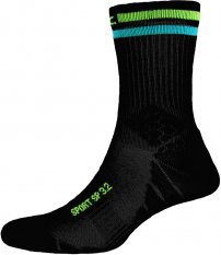Ponožky P.A.C. SP 3.2 Sport Recycled Stripes Sock 2x Pack Women Black-Neon Yellow Stripes
