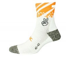 Ponožky P.A.C. RN 6.2 Running Reflective Pro Mid Compression Women White-Neon Orange