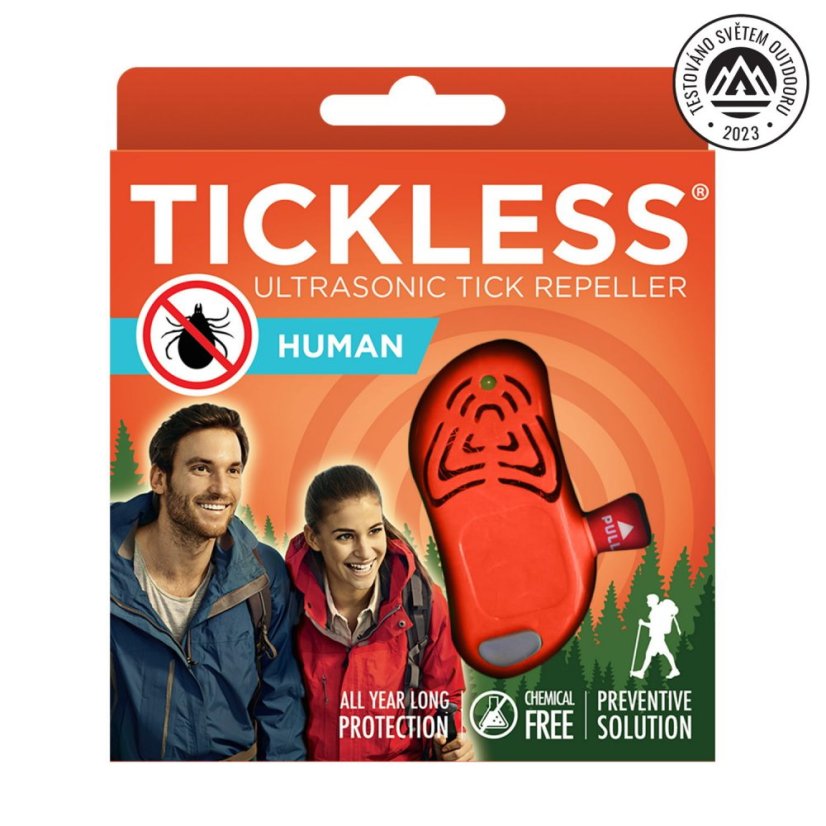 Ultrazvukový odpudzovač kliešťov Tickless Human Orange