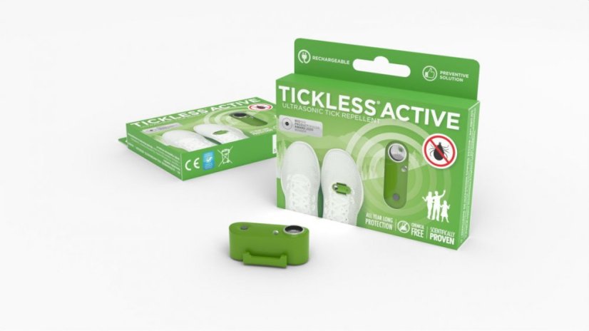 Dobíjateľný ultrazvukový odpudzovač kliešťov Tickless Active Green