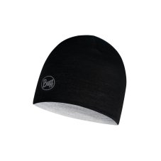 Detská čiapka BUFF LW Merino Wool Reversible Hat - Black - Grey