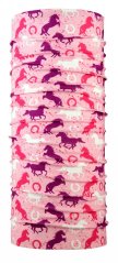 Detská multifunkčná šatka P.A.C. Kids UV Protector+ - Horses Pink