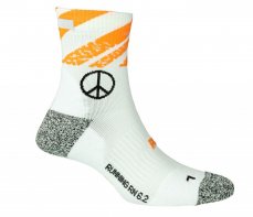 Ponožky P.A.C. RN 6.2 Running Reflective Pro Mid Compression Men White-Neon Orange