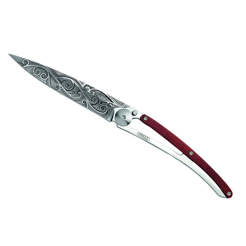 Vreckový nôž - Deejo 1AB104 Tattoo Mirror 37g, coralwood, Pacific