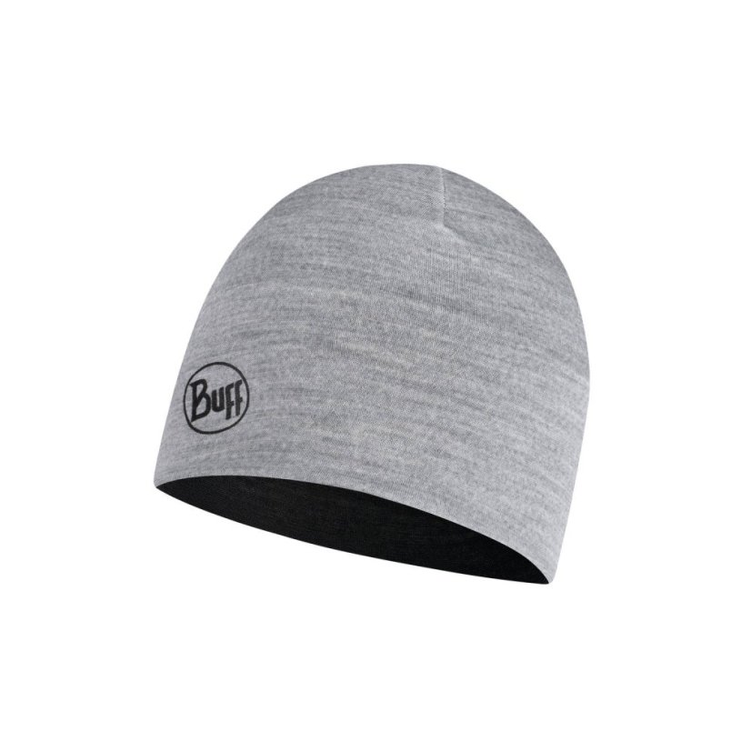 Detská čiapka BUFF LW Merino Wool Reversible Hat - Black - Grey