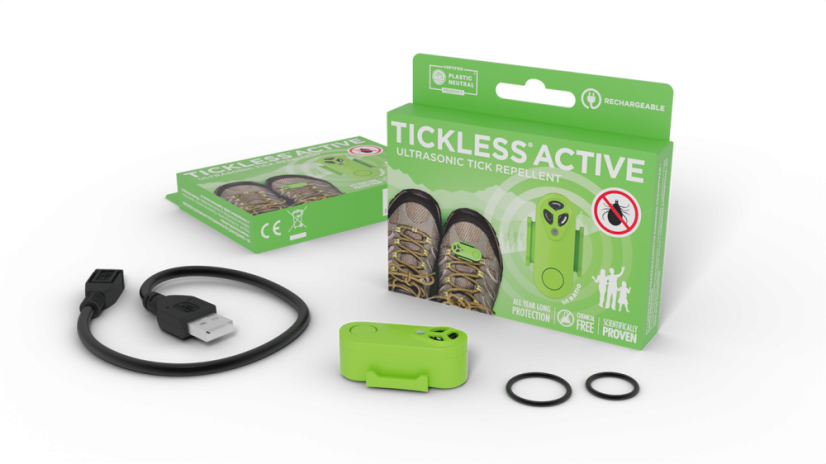 Dobíjateľný ultrazvukový odpudzovač kliešťov Tickless Active Green