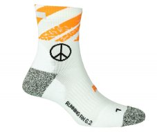 Ponožky P.A.C. RN 6.2 Running Reflective Pro Mid Compression Women White-Neon Orange