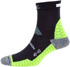 Ponožky P.A.C. RN 6.2 Running Reflective Pro Mid Compression Women Black-Neon Yellow