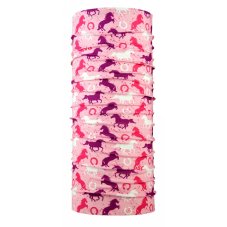 Detská multifunkčná šatka P.A.C. Kids UV Protector+ - Horses Pink